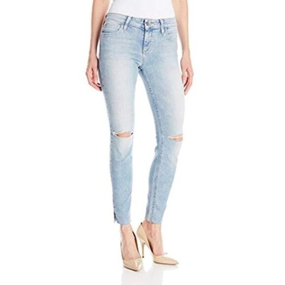 Anthropologie Joe's Jeans Skinny Jeans 26 Split Ankle hem distressed Light wash